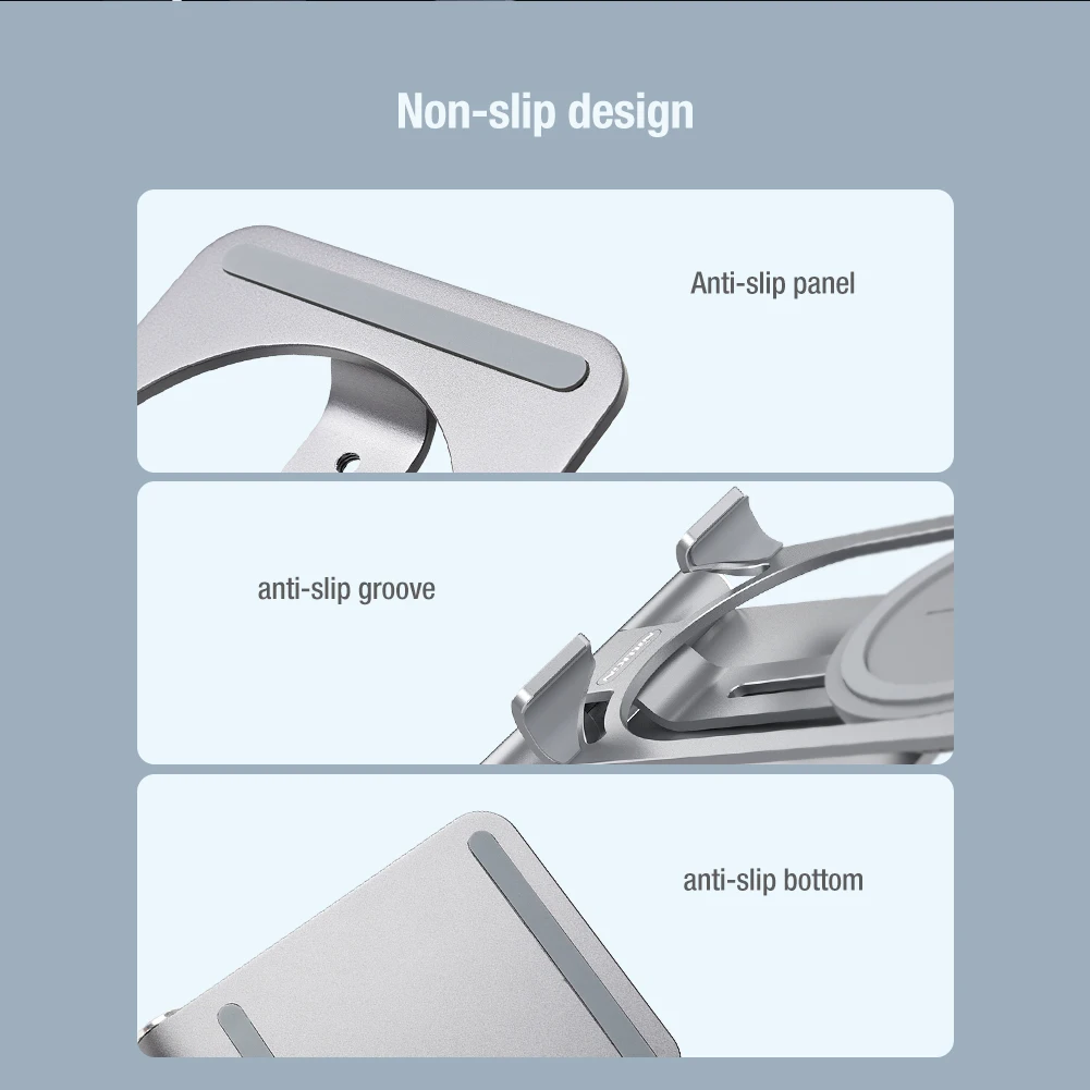 

Nillkin 15W Fast Wireless Charging Holder Aluminum Alloy Phone Holder for Apple iPhone 12 12Pro for Samsung S21 S21+ Ultra Mi 11