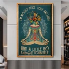 Плакат с изображением девушки-йоги, в стиле ретро