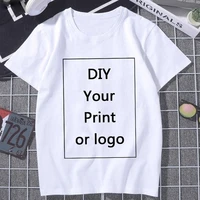customized printing leisure t shirt summer women diy your like photo or logo white t shirt fashion custom female tops