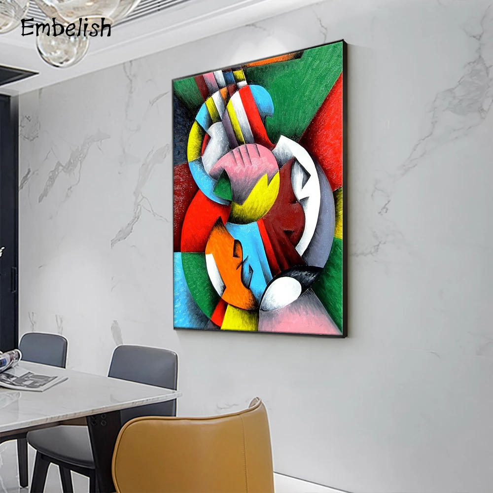 

1 Pieces Abstract Colorful Guita Musical Instruments Wall Posters For Living Room Home Decor Pictures HD C anvas Oil Paintings