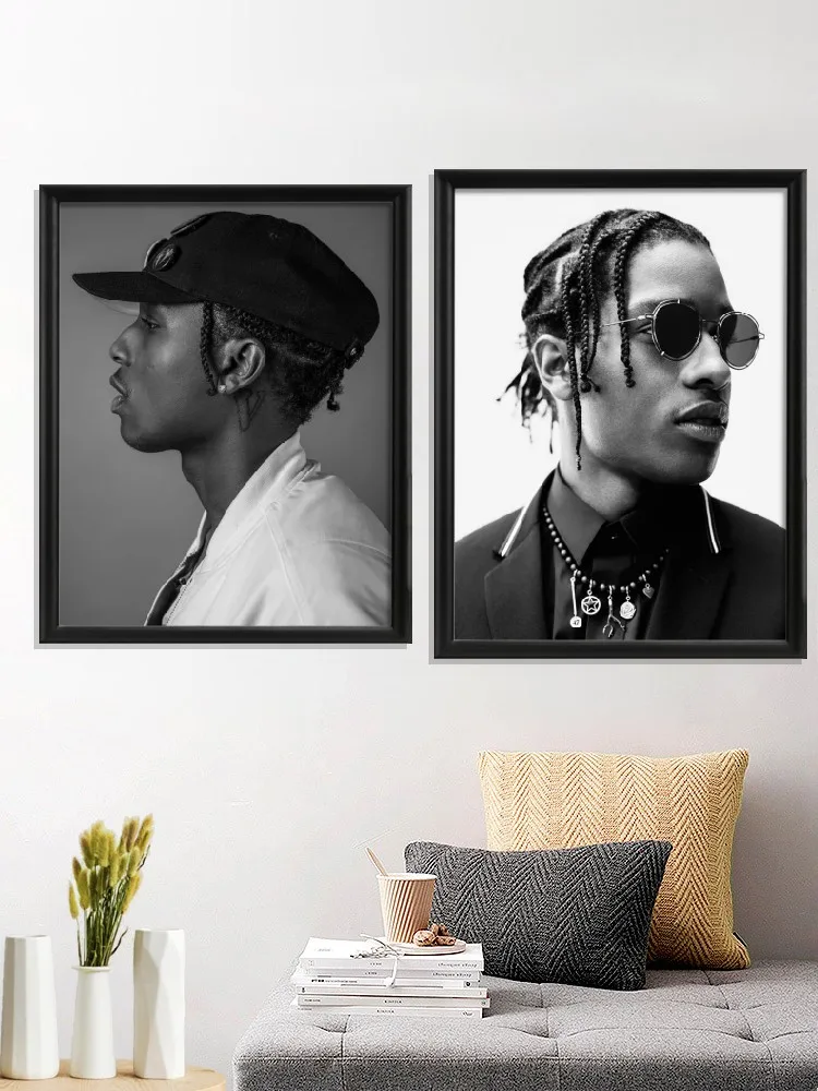 

ASAP Rocky A$AP Rap Portrait Hit Hop Singer Poster Wall Stiker Home Gift Room Decor Prints Art Silk
