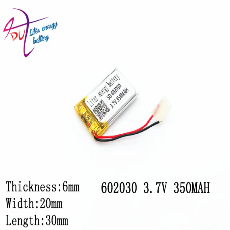 Литиевая батарея 10pcs3.7V 062030 602030 350 мАч литровая энергия MP5 игрушечная звуковая