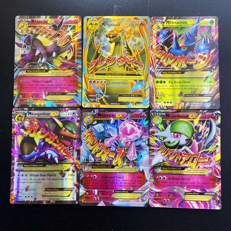 Покемон 60 шт. Мега EX карты коробка Лидер продаж английская версия Детская боевая