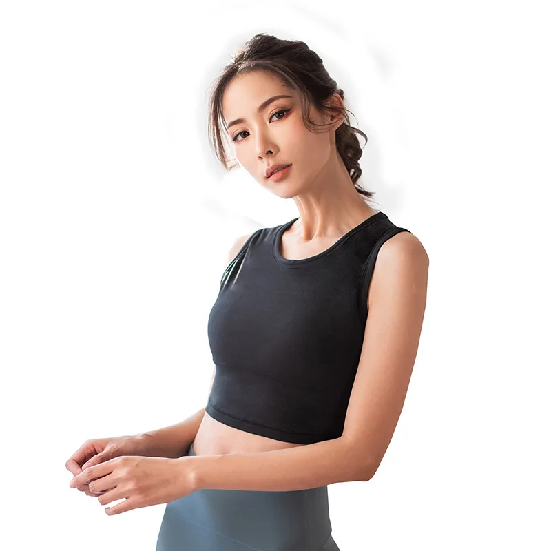 

Women Sexy Sleeveless Sports Vest Running Fitness T Shirts Crop Top Workout Quick-Dry Yoga Tank Tops Elastic Tight Gym Clothes