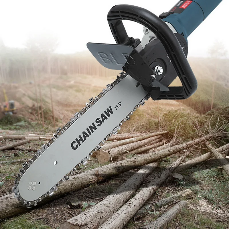 

11.5 Inch Chainsaw Bracket Electric Angle Grinder to Chainsaw Converter Chain Saw Woodworking Power Tool Set
