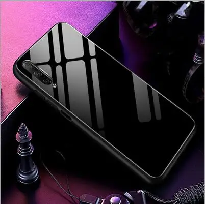 Бежевый Чехол из закаленного стекла для Huawei Honor 9 X Pro, Мягкая силиконовая задняя крышка для Huawei Honor 9 X Pro, чехол для телефона с звездным узором - Цвет: Бежевый