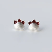 silver 925 jewelry earrings lovely temperament popular cat claw ear studs fashionable jewelry party cat ear earrings for women