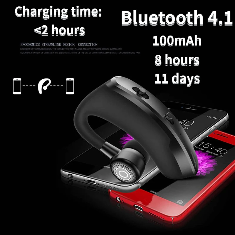 V9 Автомобильная бизнес гарнитура двусторонние стерео беспроводные наушники
