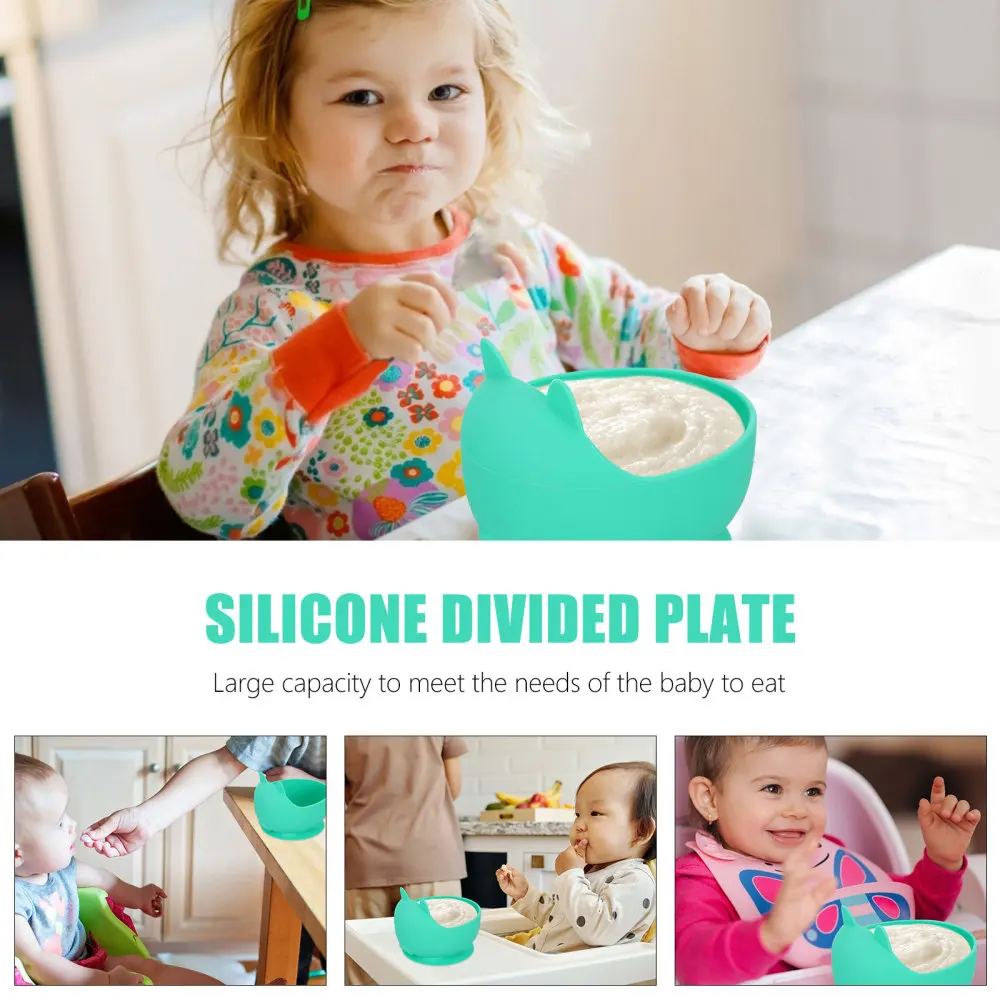 

1pc Piggy Shape Silicone Plate Portable Non Skid Suction Baby Dinner Plate Bowl