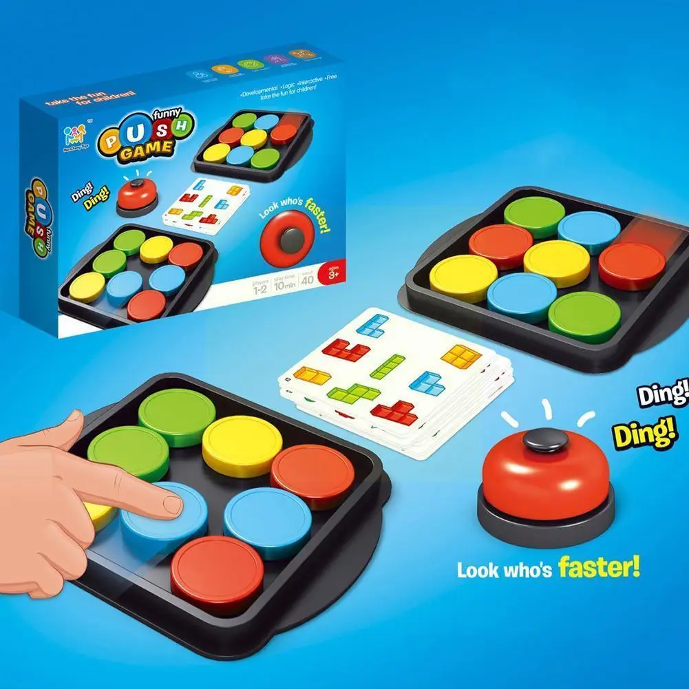 

Игра Интерактивная для родителей и детей, настольные игры Crazy Push и Push, игра с распознаванием цветов, развивающие игрушки для детей, для вечер...