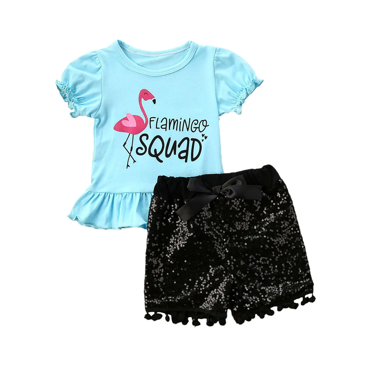 От 1 до 6 лет комплекты одежды для маленьких девочек футболки с оборками и