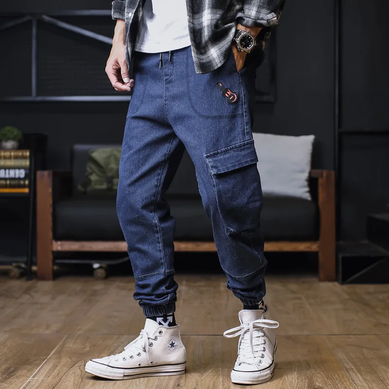 

Harajuku Loose Jeans Men Denim Trousers 2021 Streetwear Hip hop Harem Cargo Pants mens Oversized mens jeans pantalones hombre