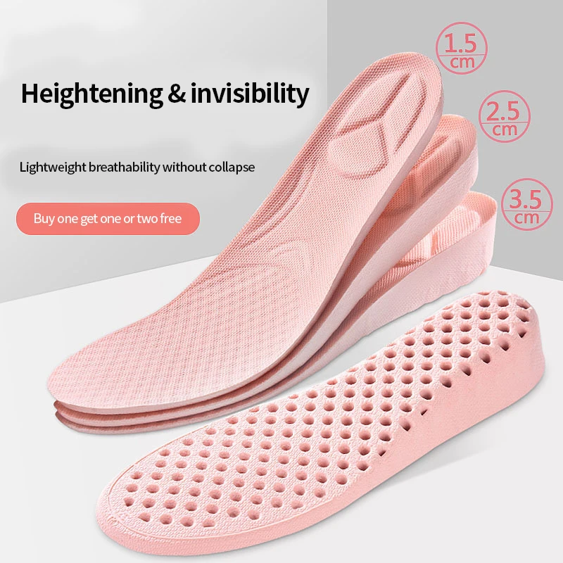 

Invisible PU Ultra Soft Height Increase Insoles with Breathable Comfortable Sport Running Inserts Height 1.5-3.5cm Unisex
