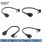 Удлинитель кабеля 90 градусов USB 3,0, внешний вид кабеля, угол наклона USB 2,0, удлинитель, быстрая передача, левый, правый, вверх и вниз шнур 20 см