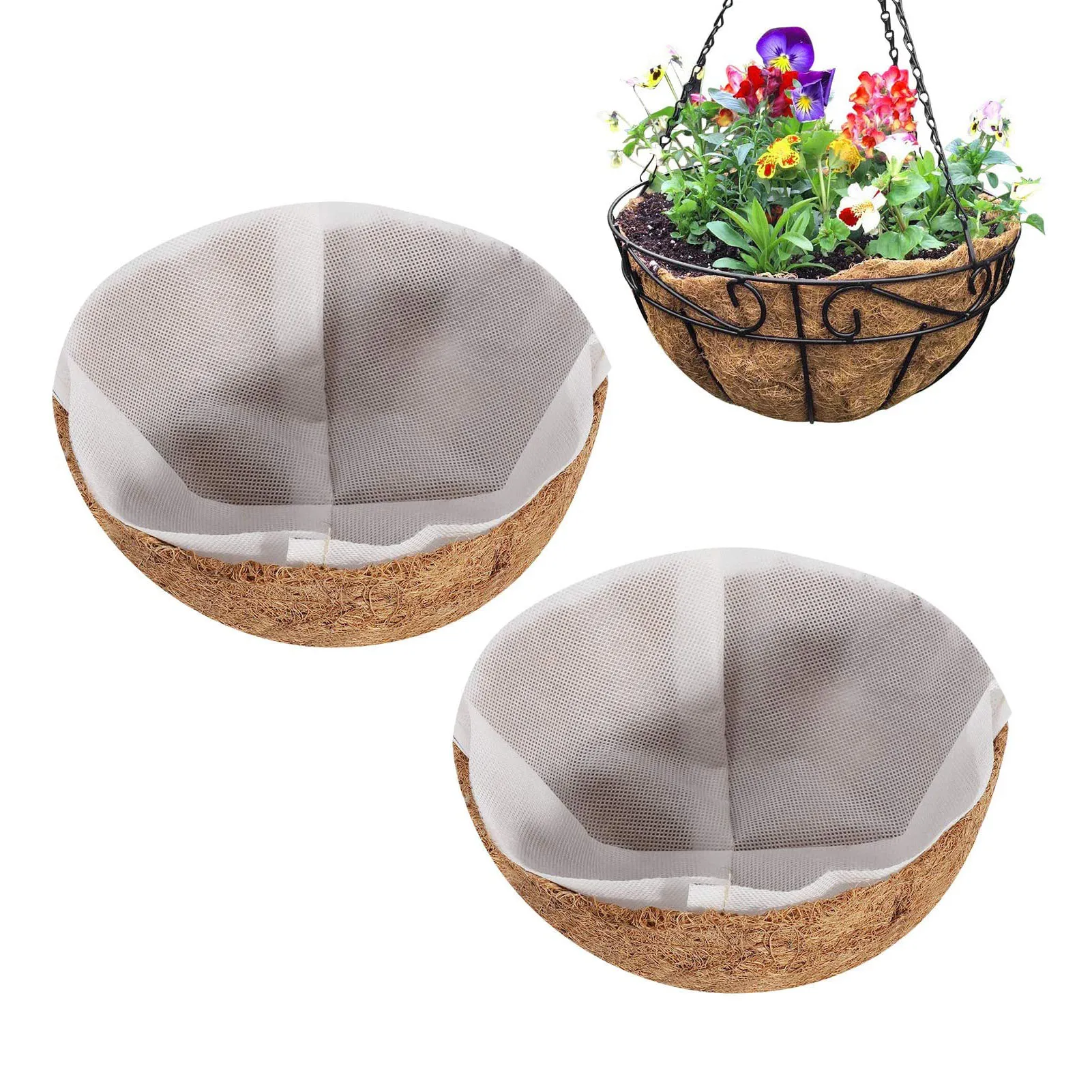 Круглый кокосовый вкладыш кокосовое волокно Замена корзина для растений