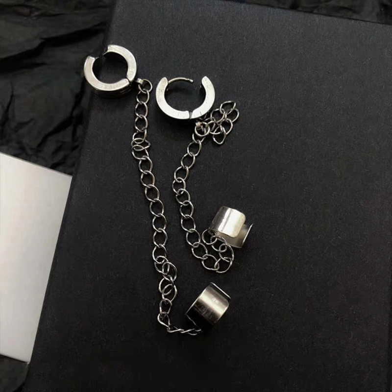 

Temperament Ear Bone Clip without Pierced Female Ear Clip Cool Dark Earrings Personality Ear Bone Clip with Ear Pins