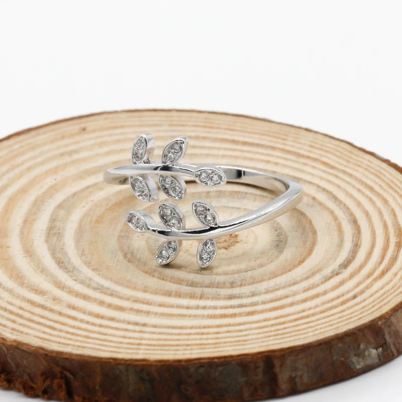 Женское регулируемое кольцо с листьями Открытое в простом стиле Подарочная