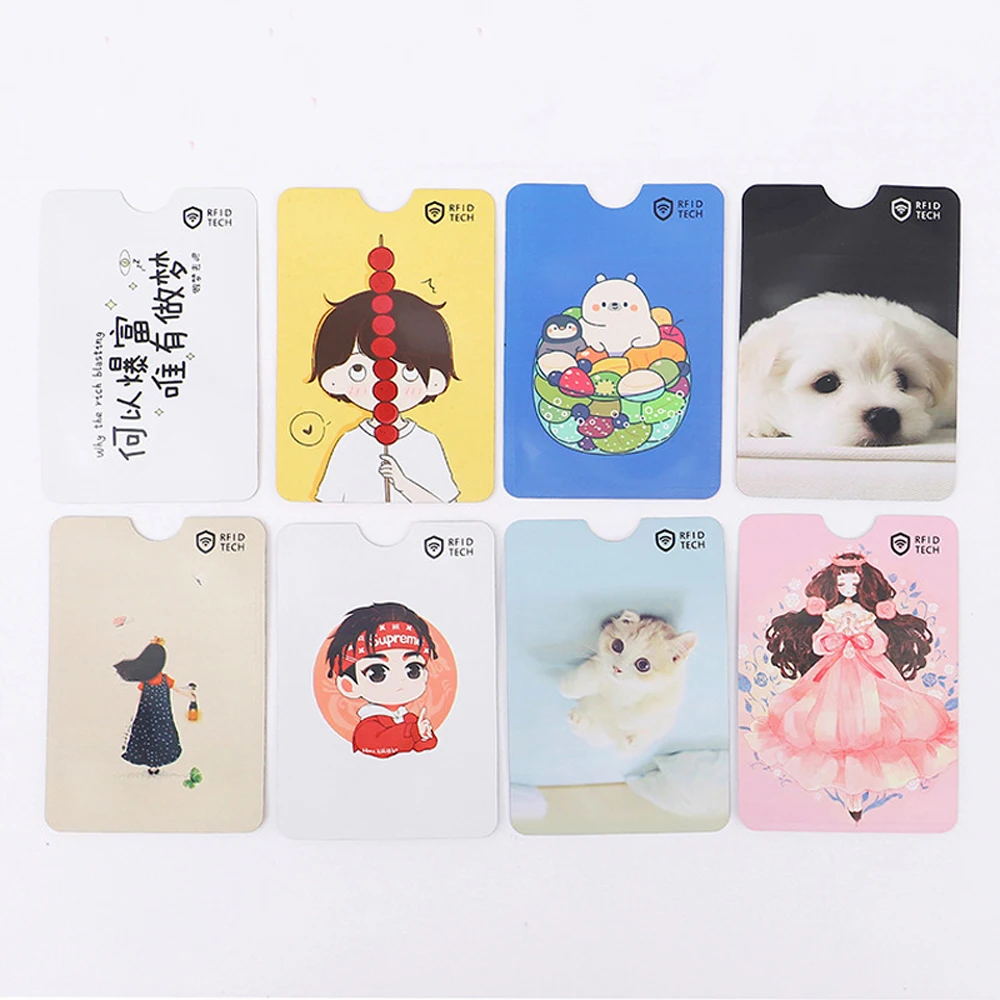 10Pcs New Anti Rfid Bank Card Holder Cartoon Metal Anti-theft NFC Blocking Reader Lock Aluminium Protect Case ID Credit Card Bag images - 6