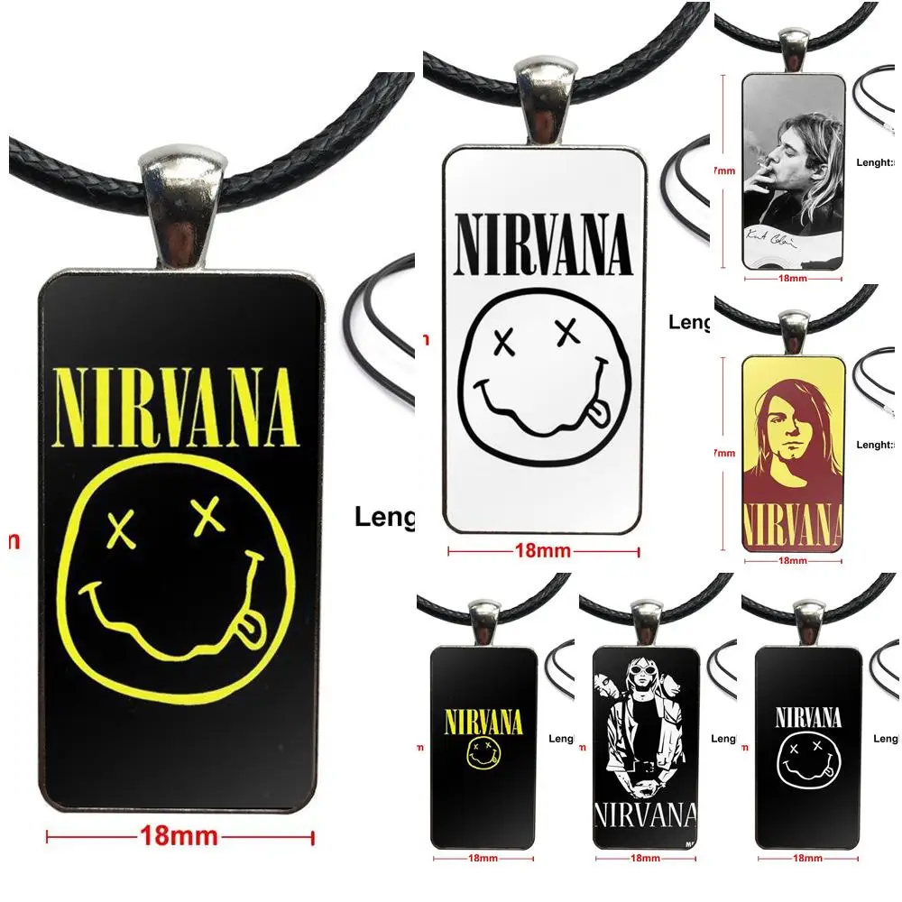 Женский подарочный чокер Nirvana Kurt Cobain стеклянный кабошон в рулоне прямоугольное
