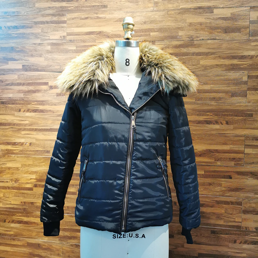 Winter Coats Women Down Jacket Warm Faux Fur Collar Thicken Parka Outwear Female 2022 Zipper Long Sleeve Casual Padded Overcoat