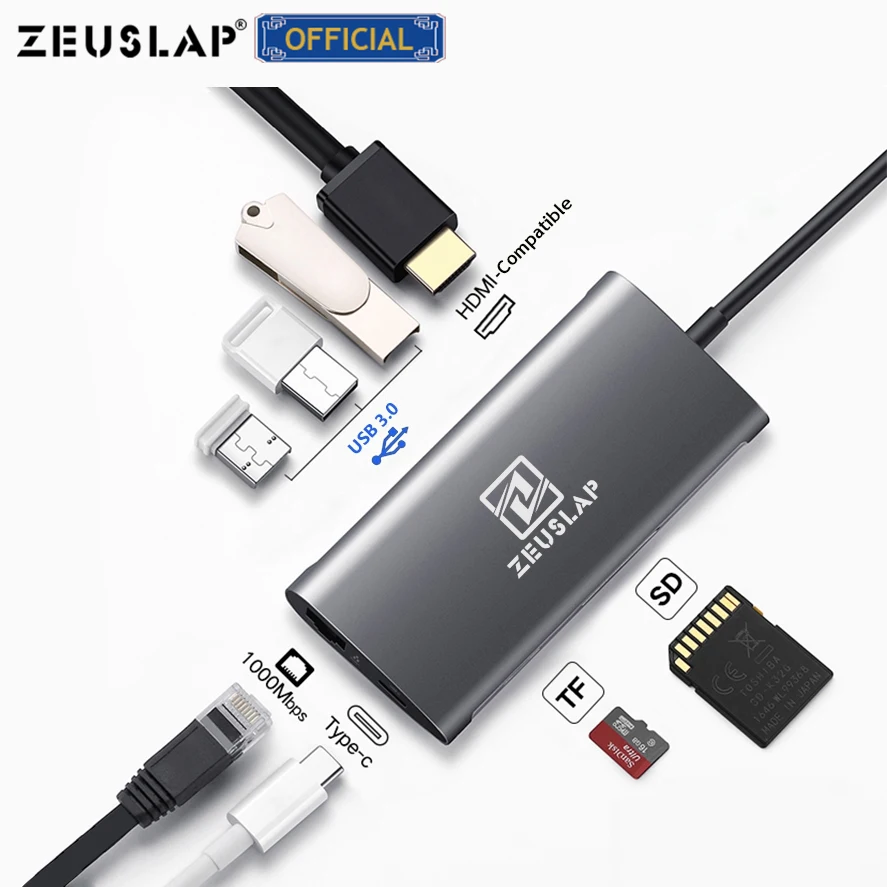 Фото USB C концентратор к HDMI совместимый RJ45 Thunderbolt 3 адаптер для Macbook Pro Air XPS13 Chromebook Lumia 950 USB C концентратор к HDMI совместимый RJ45 Thunderbolt 3 адаптер для Macbook Pro Air XPS13 Chromebook Lumia 950