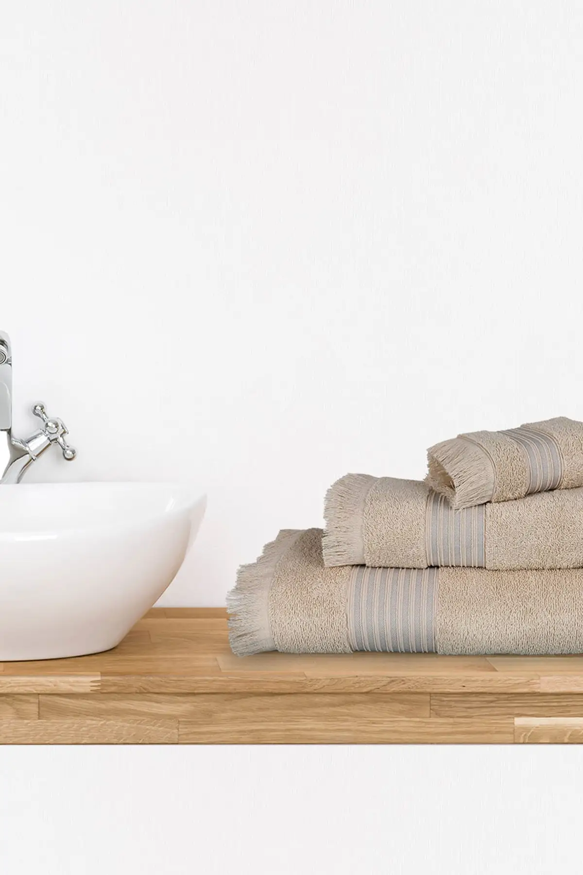 

Beige 3'lü Towel Set