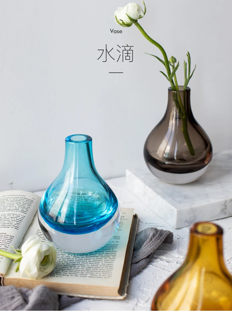 Цветная прозрачная стеклянная ваза цветочный горшок гидропонная Настольная