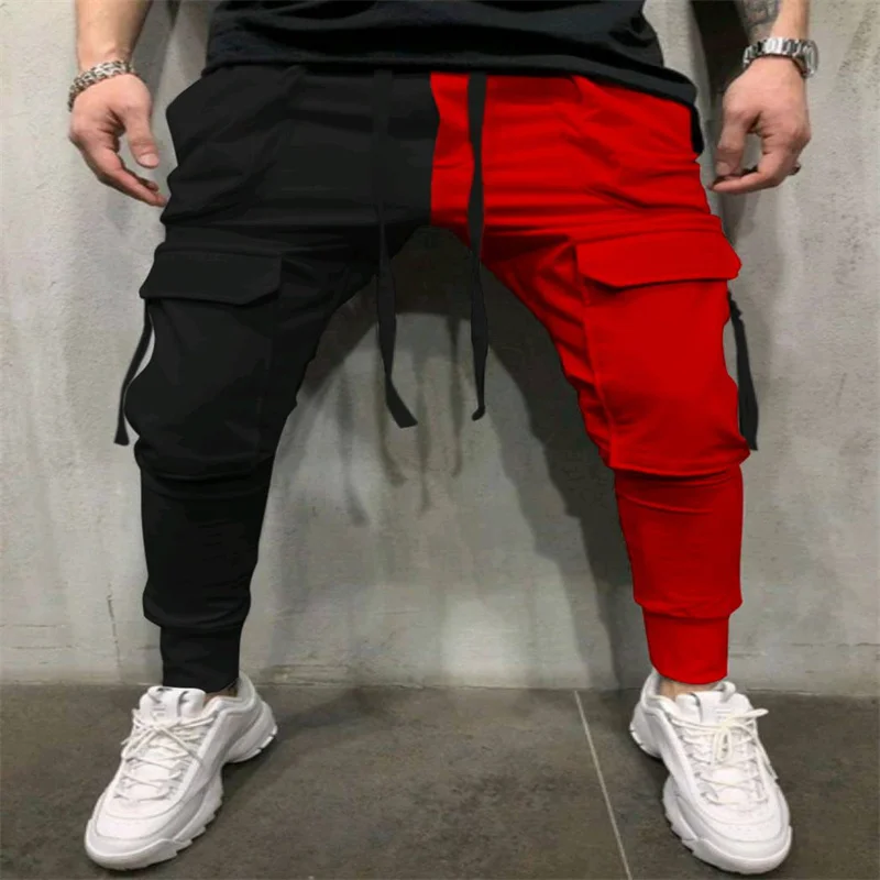 

Men Fashion Casual Pants Men Side Pockets Pants Men Fashion Color Block Multi Pockets Sports Long Cargo Pants Work Trousers pant