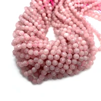 natural stone pink crystal necklace bead 6mm faceted round bracelet beads for jewelry making diy earring accessories charms bead