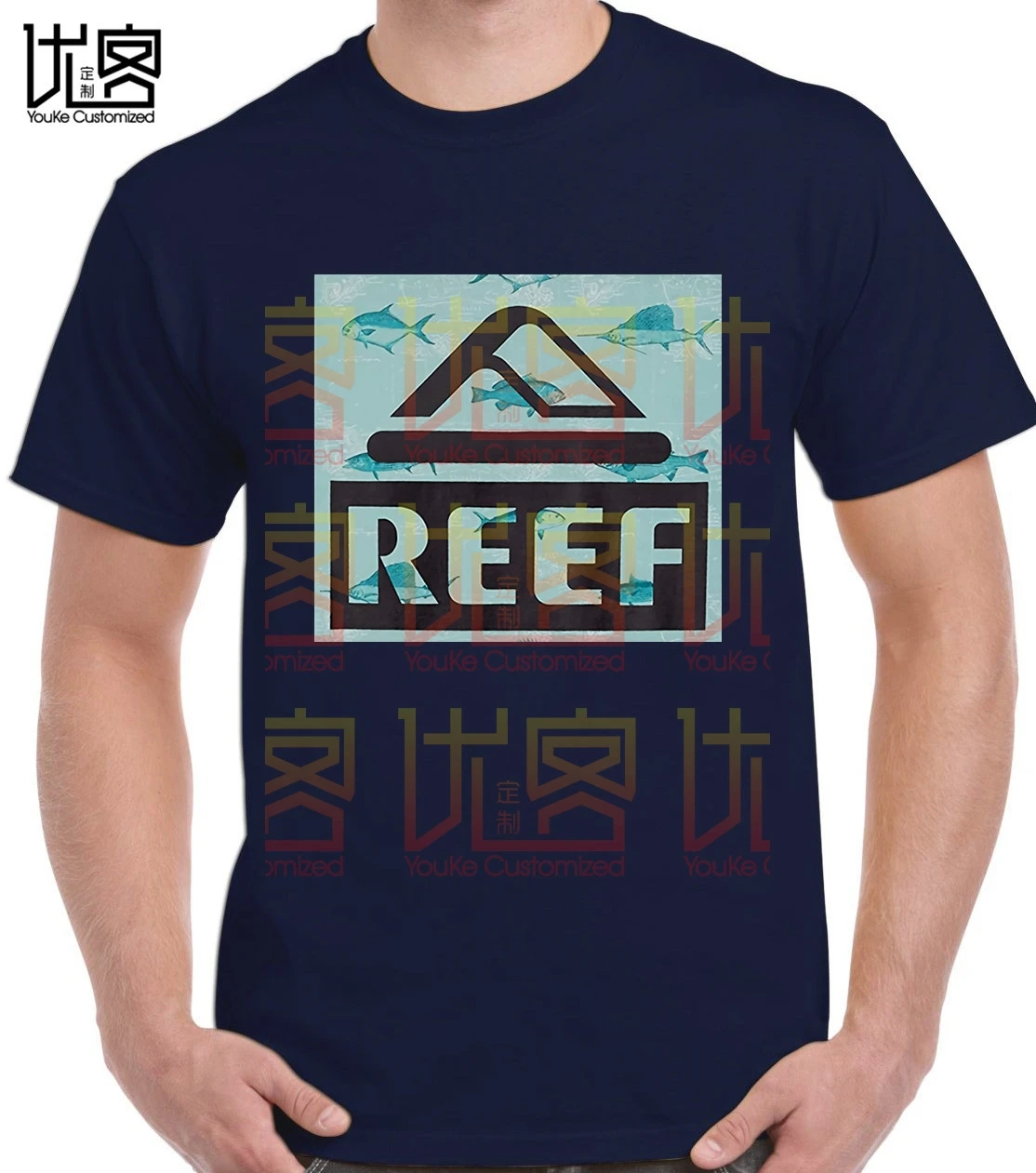 Мужская футболка с логотипом Reef коротким рукавом забавным принтом свободная