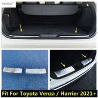 rear trunk bumper sill scuff plate protector guard cover trim stainless steel accessories for toyota venza harrier 2021 2022