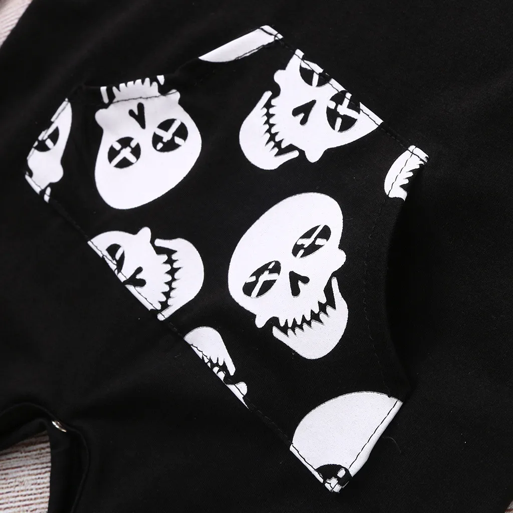 Детский камуфляжный комбинезон с капюшоном и принтом черепа|Песочники для