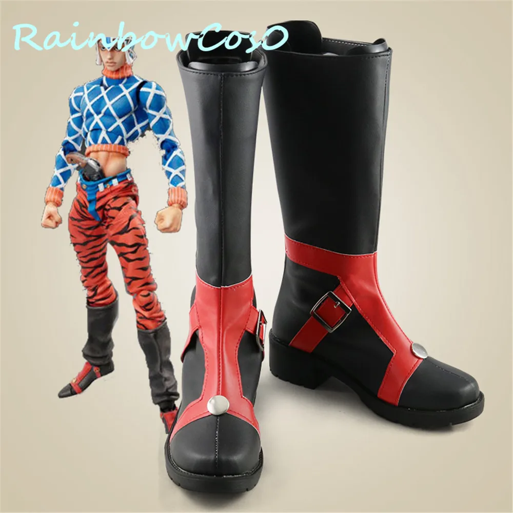 Туфли для косплея «Невероятные приключения Джоджо» Part5, венто золотистый, Гидо, миста, сапоги, аниме, Хэллоуин, RainbowCos0