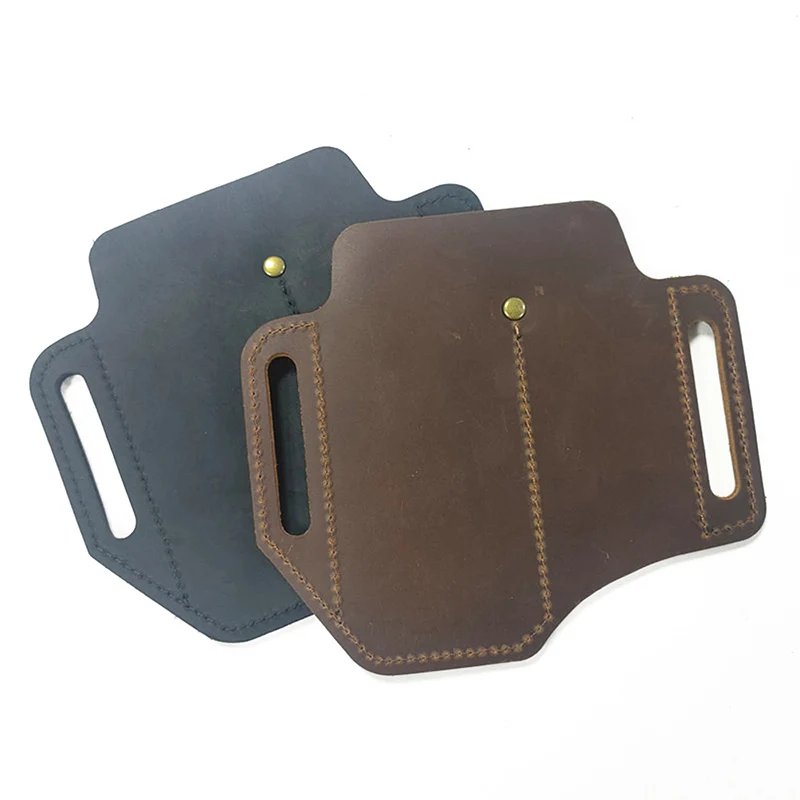 Тактический кожаный чехол для инструмента с полем выживания, карманом для хранения, портативным фонариком, ножом в кармане - 1 шт.