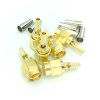 copper gold plated sma male plug window crimp rg174 rg316 lmr100 cable straight connector 50 ohm