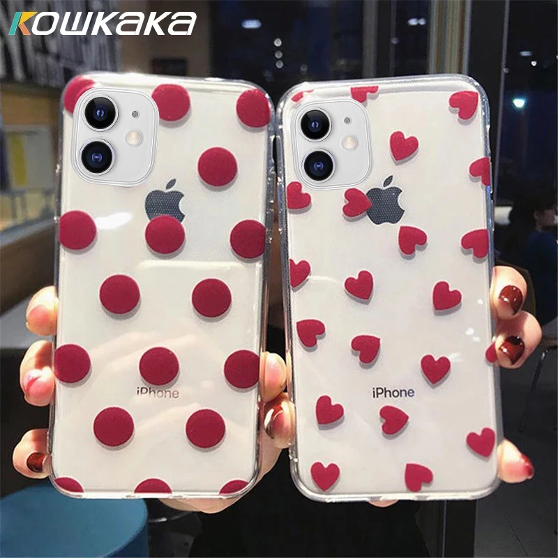 Прозрачный милый чехол для iPhone 13 12 11 Pro Max 5 5s SE 6 6s 7 8 Plus X XR XS | Мобильные телефоны и
