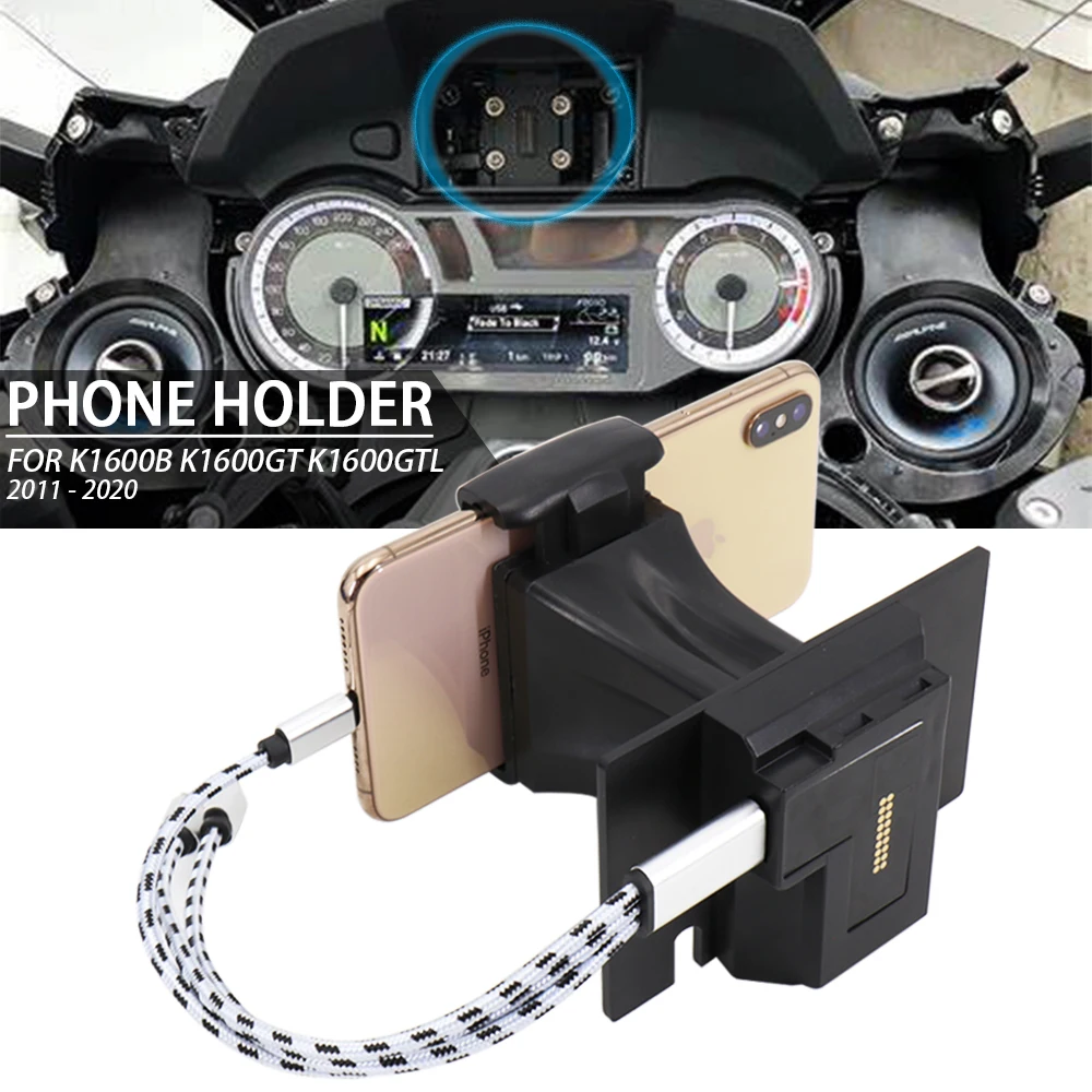 Soporte de navegación para teléfono GPS de motocicleta, soporte de montaje de cargador USB para BMW K1600GTL K1600GT K1600B K 1600 B GT GTL 2011-2020