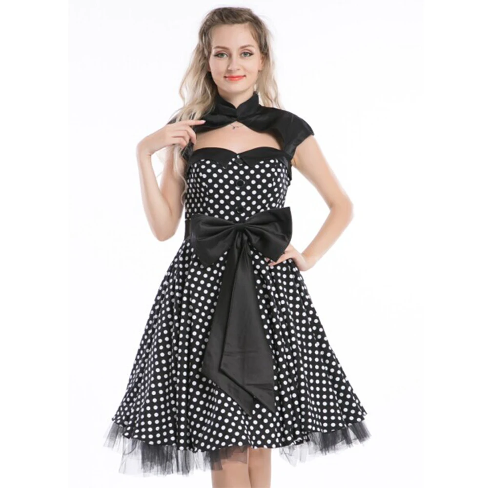 Самая дешевая Высококачественная винтажная одежда в горошек качели 1920 60 х годов