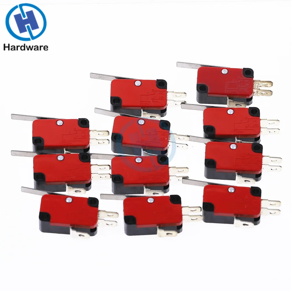 10 шт. V 152 1C25 SPDT 1NO 1NC 3Pin короткие концевой выключатель с прямым рычагом на шарнире