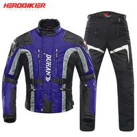 herobiker summer motorcycle jacket men waterproof chaqueta rainproof jacket pants motocross jacket body protector reflective