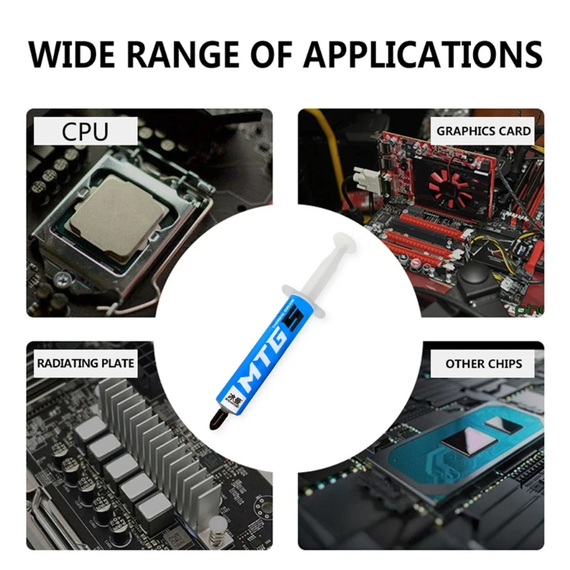

67JA SNOWMAN 5 / 10g Syringe MTG5 / MTG10 Thermal Grease Paste 14.3W /m-K for amd CPU Heatsink Fan Cooling VGA Compound