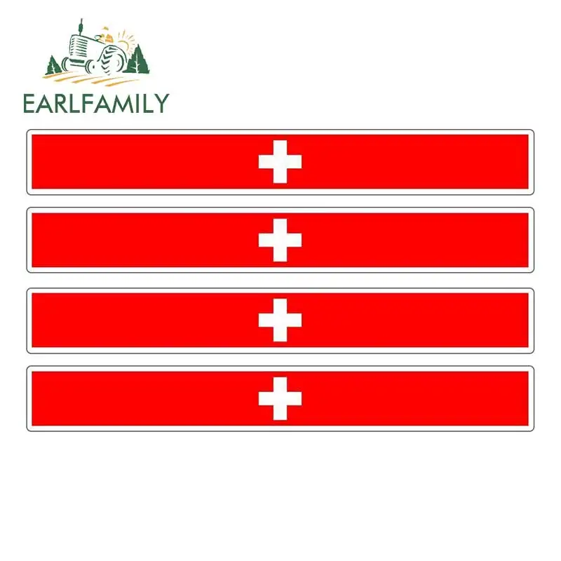 

EARLFAMILY 13 см x 1,7 см 4 шт. автомобильные полосы Швейцария Гоночный флаг наклейка скейтборд наклейка велосипед Мотоцикл Тюнинг Швейцарский автомобиль наклейка s