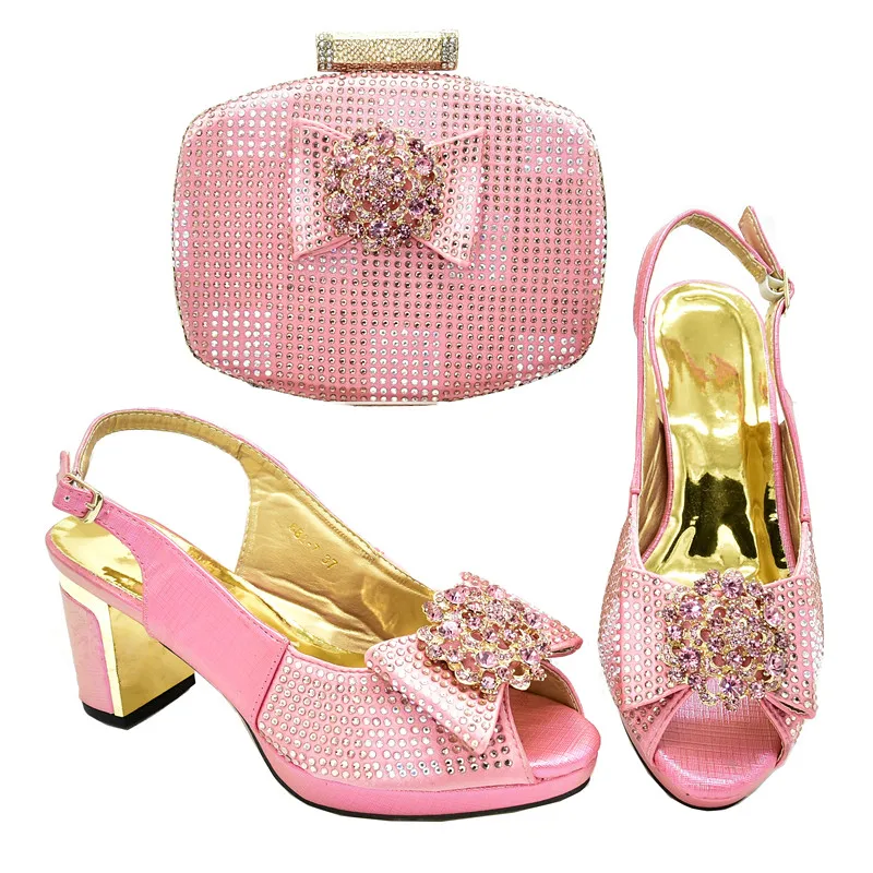 New Italian Shoes with Matching Bags 2020 Summer High Heeled for Women African Wedding Shoe and Bag Sets Ladies | Обувь