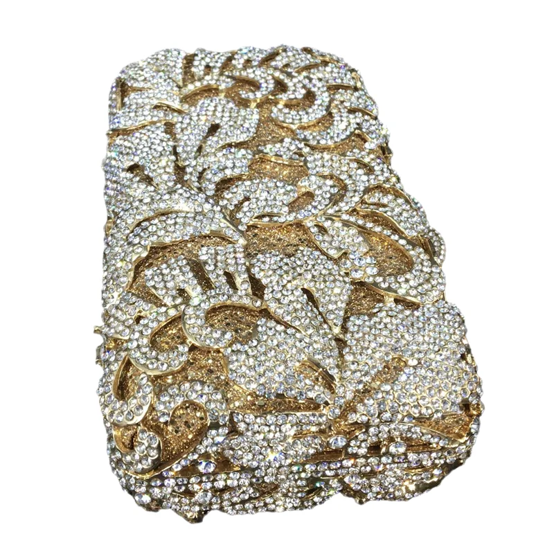 Модные вечерние дамские сумочки ручной работы с камнями и кристаллами клатч