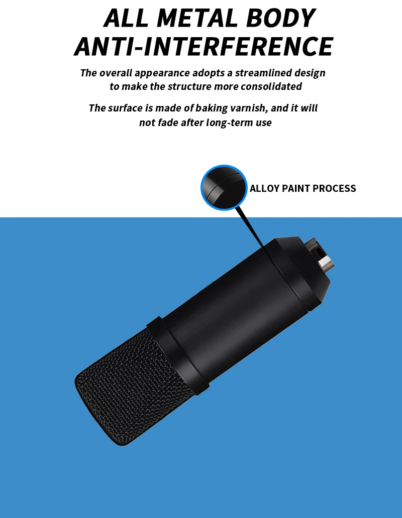 USB-микрофон кардиоидный Студийный микрофон с рукояткой стрелы ударное крепление