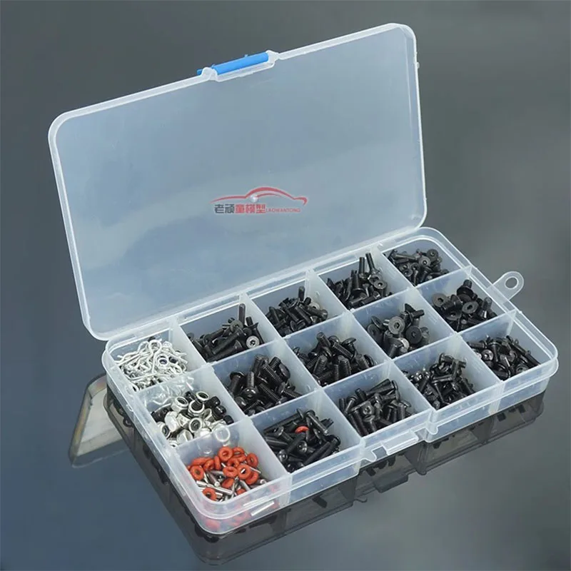 

500PCS M3 M4 Metal Screws Nuts Box for 1/10 RC Crawler Car Axial SCX10 90046 Traxxas Trx4 Redcat Mst hsp RC Car Model