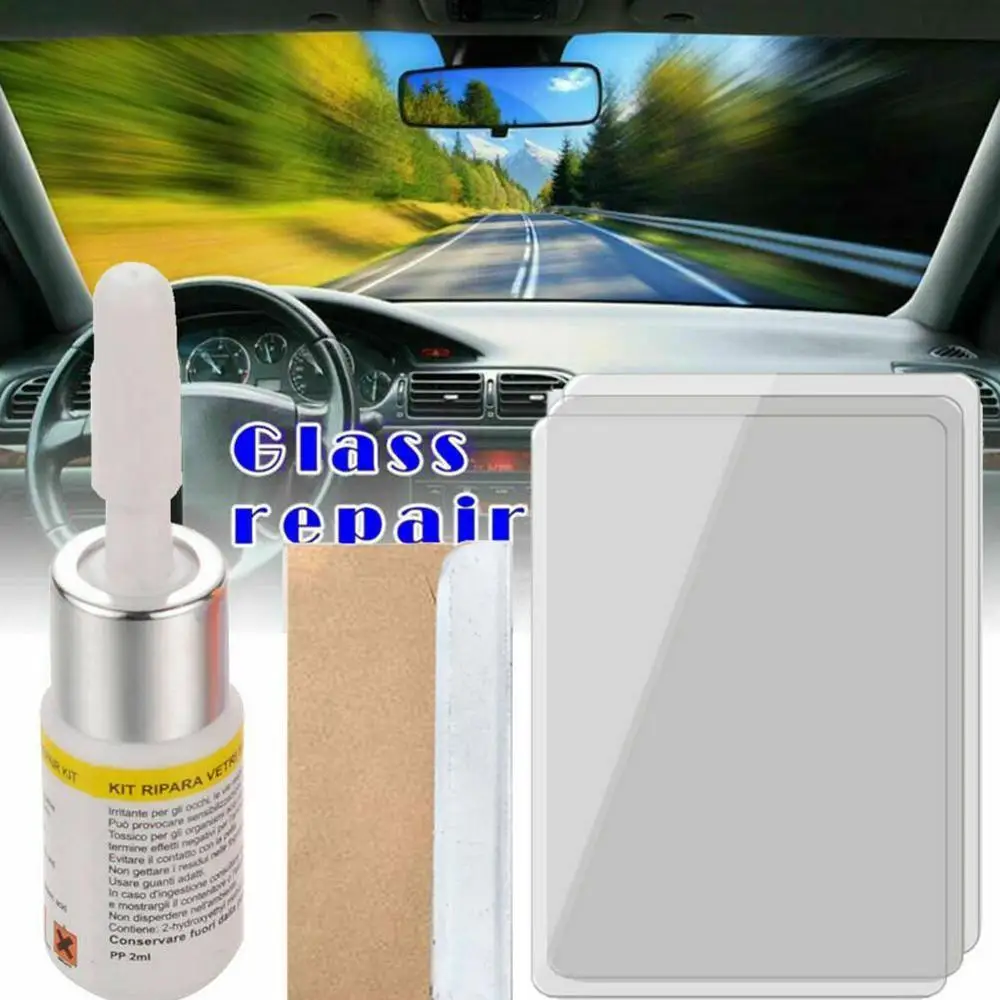 Car Windshield Repair tool DIY Window Tools Windscreen Glass Scratch Crack Restore Screen resin+blade+strips | Автомобили и
