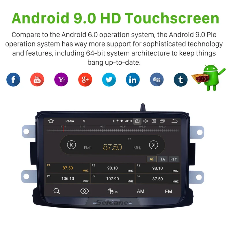 Seicane Android 10 0 8 &quotавтомобильный стерео радио GPS навигация мультимедийный плеер для