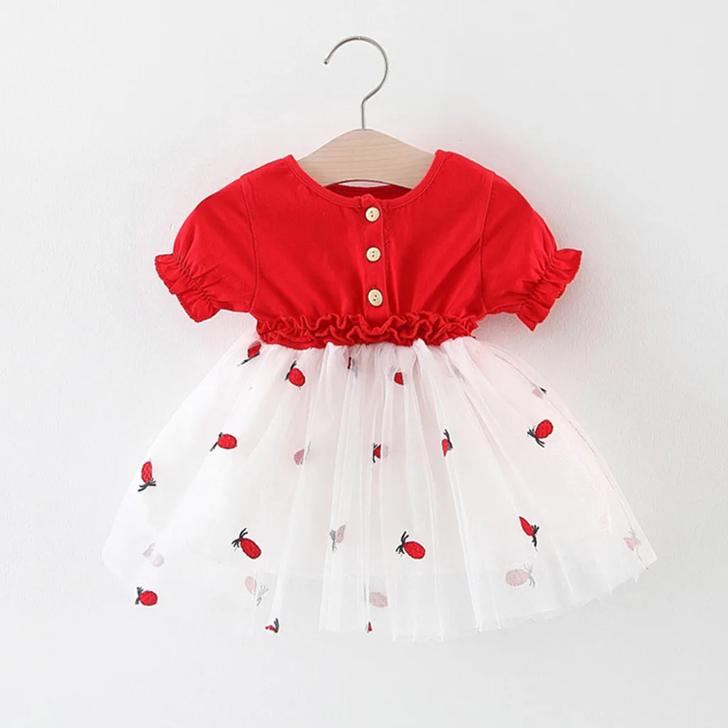 Для малышей платье для маленьких девочек Платья с короткими рукавами