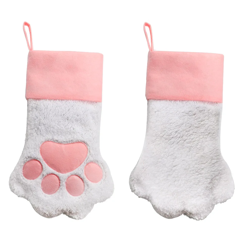 OHEART/розовые рождественские чулки для домашних животных носки в виде собачьей